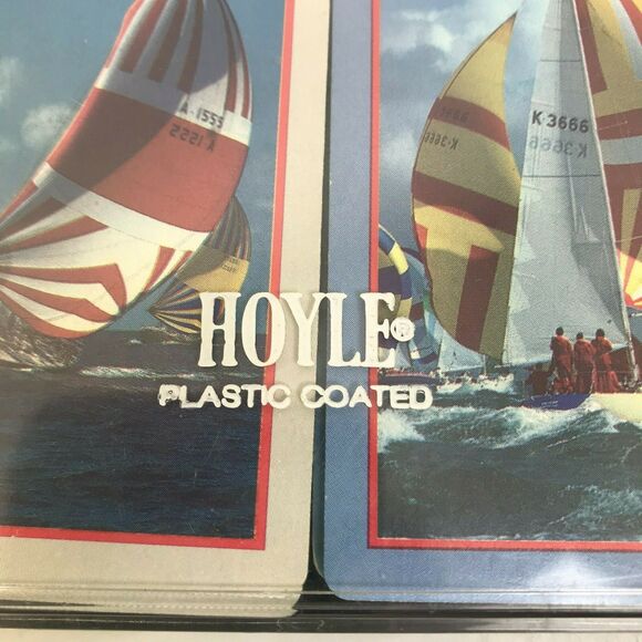 Hoyle Playing Cards Sail Boats Beach Coastal 2 Decks Plastic Coated Sailing Gift - Picture 6 of 6